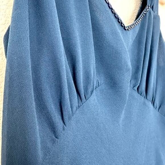 Possibility by Fiori di Zucca 100% Silk Slip Dress, Navy, Size M - Picture 3 of 7